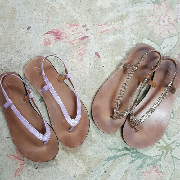 2 Pair Clark's size 8 Sandals