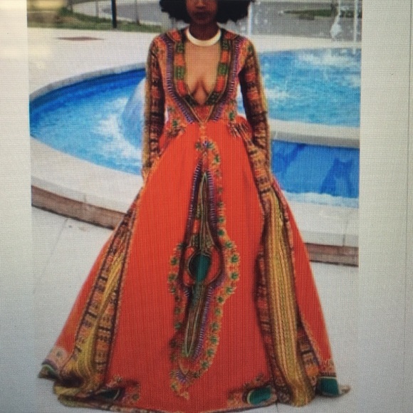 Multi colored Ethnic maxi dress - Picture 1 of 4