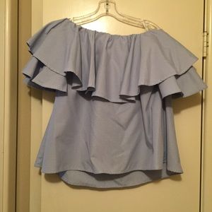 Royal Blue Off The Shoulder Blouse - Size Small