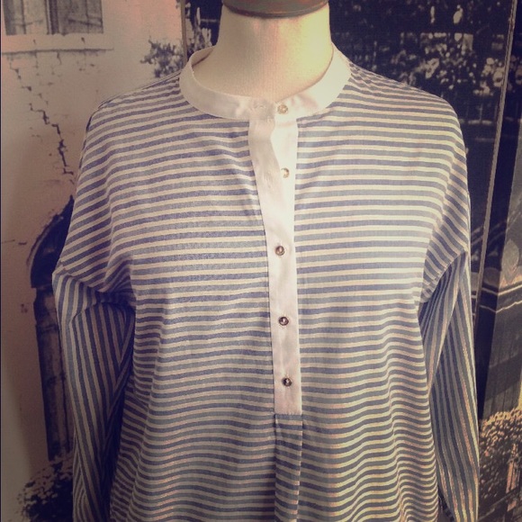 Zara Basic Blue and White Stripes T-Shirt Dress
