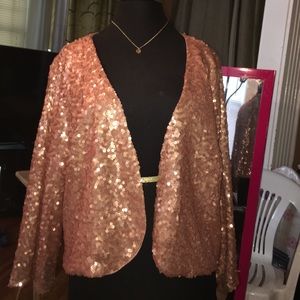 Forever 21 shimmery rose gold jacket