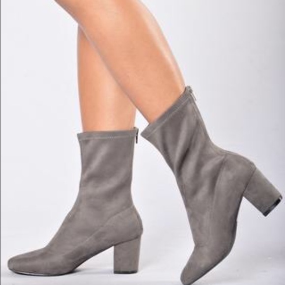 Faux suede grey boots