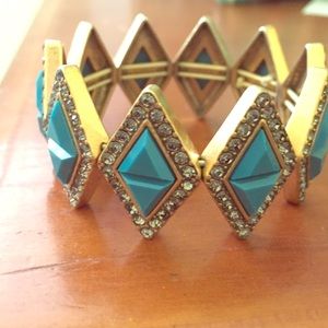 J Crew Turquoise Diamond Bracelet