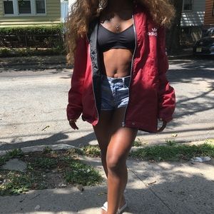 Red Adidias windbreaker