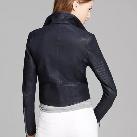 J Brand Aiah Leather Crop Moto Jacket - Picture 2 of 4