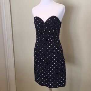 Bar III Navy and White Polka dotted dress 4