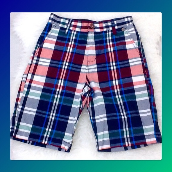 Volcom Adit Plaid Boys Shorts. Size Large.