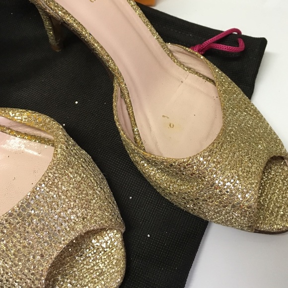 Kate Spade Gold Starlight heels size 6.5 - Picture 2 of 4