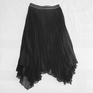 Brand New! Black Chiffon Pleated Skirt