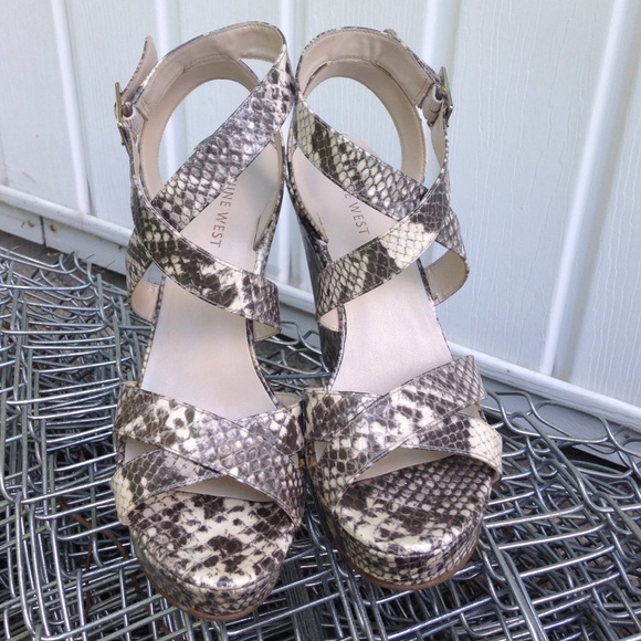 Nine West Snake Print Wedges