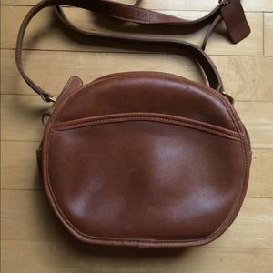 Round vintage coach bag brown