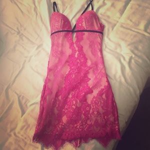 Sexy laced BEBE Mini Pink Dress