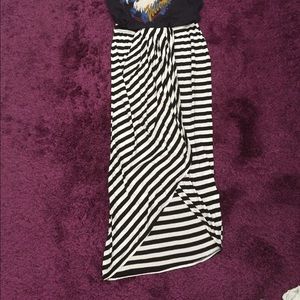 Black and white maxi skirt