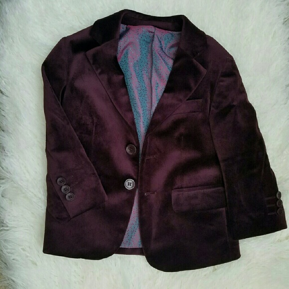 **PRICE DROP!**  Burgundy Velvet Blazer - Picture 2 of 4