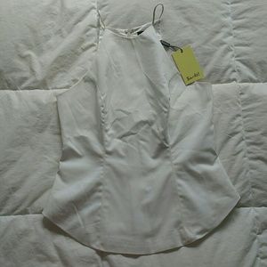 Ivory White Structured Halter Top