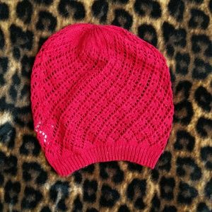 Red Crochet Beanie