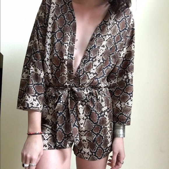 BCBG SNAKESKIN ROMPER