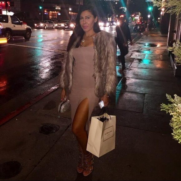 Mocha brown slit dress