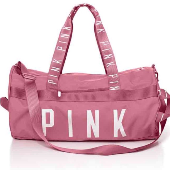 pink duffle bag