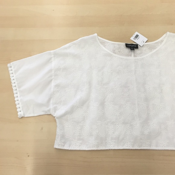TOPSHOP Embroidered Crop Top - Picture 3 of 4