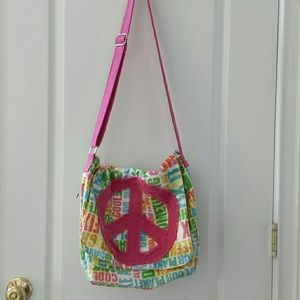 FLASH SALE  NWOT Pink Peace Messenger Bag