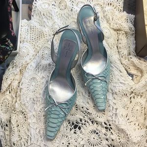 Linea  Paolo Harmony Slingback. Blue Python.