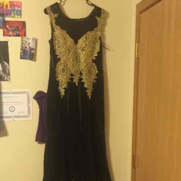 Black and gold dress