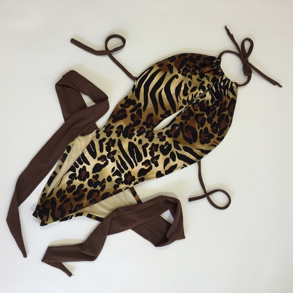 Animal print one piece swimsuit - Picture 3 of 5