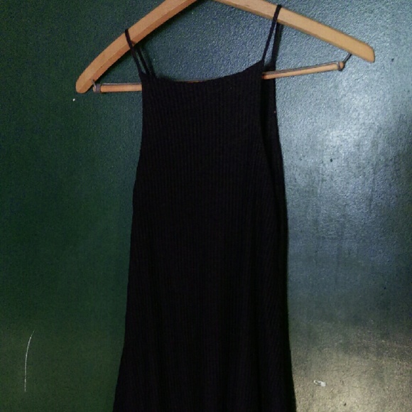 Adam Levine Ribbed Black High Neck 90s Dress M