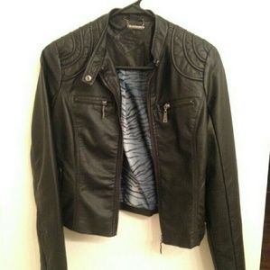 Faux-Leather Moto Jacket