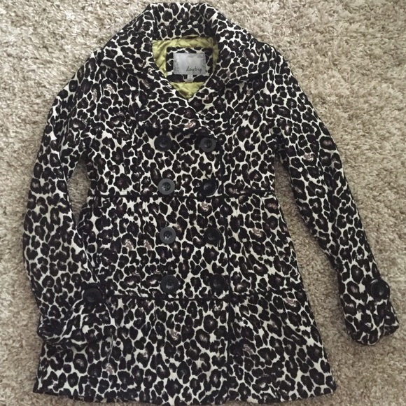 Leopard print pea coat