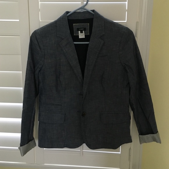 J.Crew Chambray Blazer Size 2