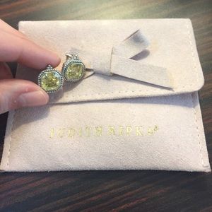 Judith Ripka Estate Asscher Cut Canary Studs