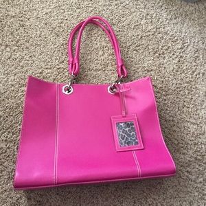 Fuchsia Genuine Wilsons Leather Tote