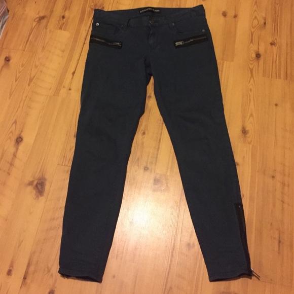 Navy blue and grey Express pinstripe pant