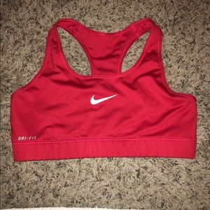 Red Nike sports bra