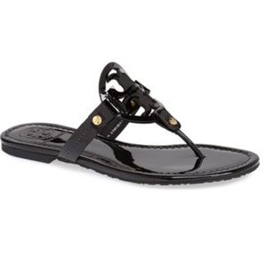 Tory Burch Black Patent Sandals