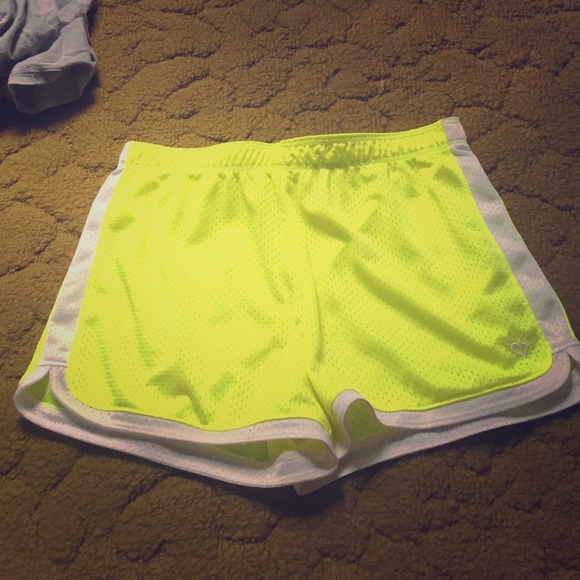 Neon yellow Justice shorts. Great condition