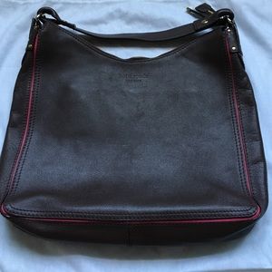 Kate Spade leather handbag (chocolate/pink trim)