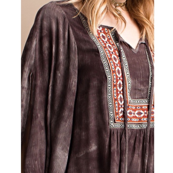 🚨1 HR SALE🚨FAITH boho tunic top - ASH - Picture 4 of 4