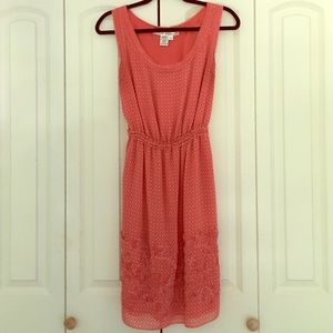 Coral colored Mid length Max Studio dress