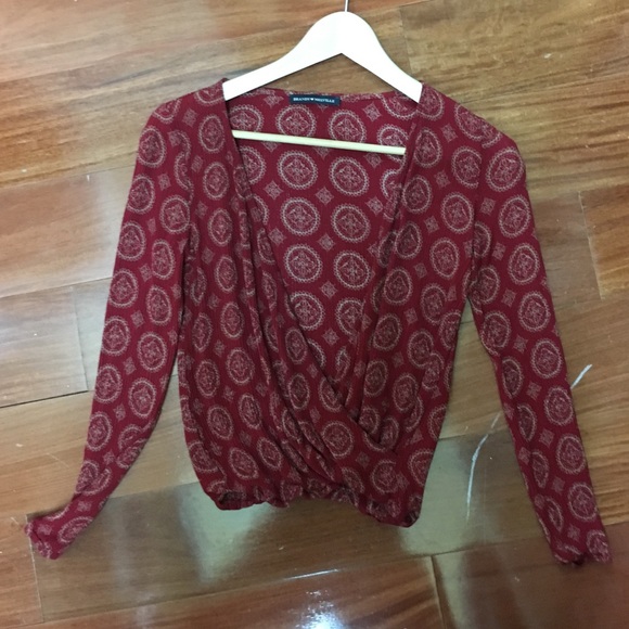 Brandy Melville Deep V-Neck Wrap Top