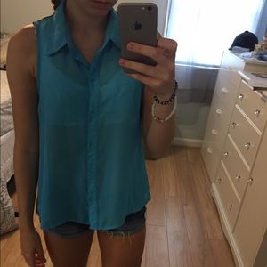 Wet seal - sleeveless button down.