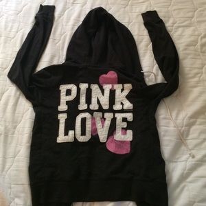 Victoria's Secret PINK black zip up hoodie