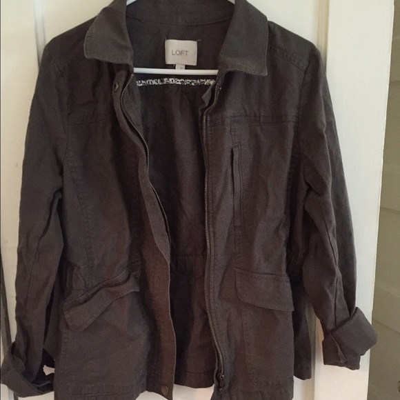 Loft dark green utility jacket size medium