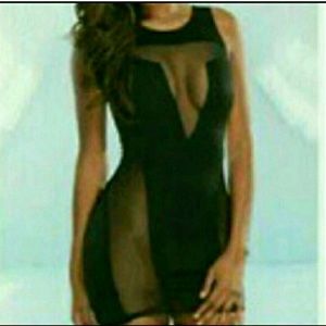 Black Sheer Mini Dress