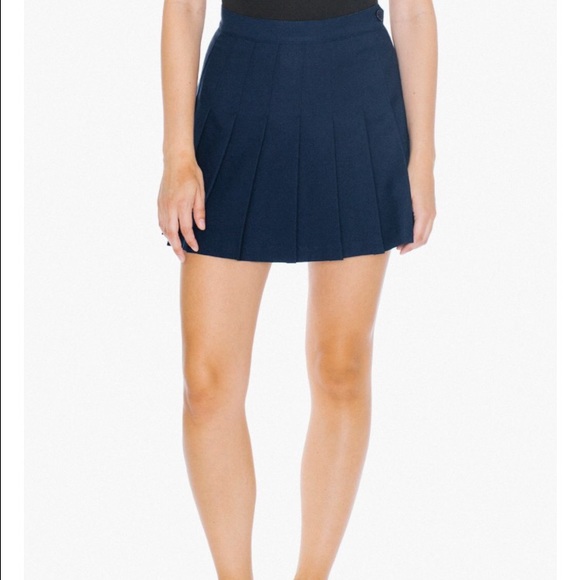 American apparel blue pleaded skirt