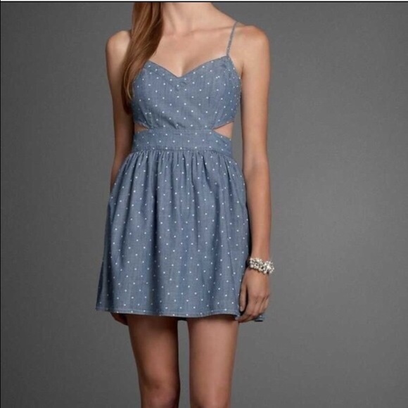 Polka dot cut out dress