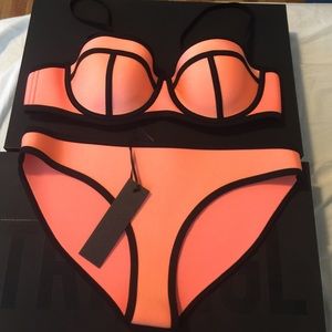 Triangl Neoprene Swim Suit Peach NWT Large