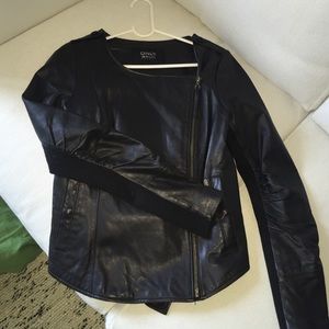 Black leather jacket, size M